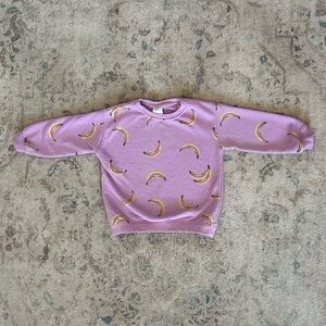 Zara Purple Banana Print Kids Sweatshirt